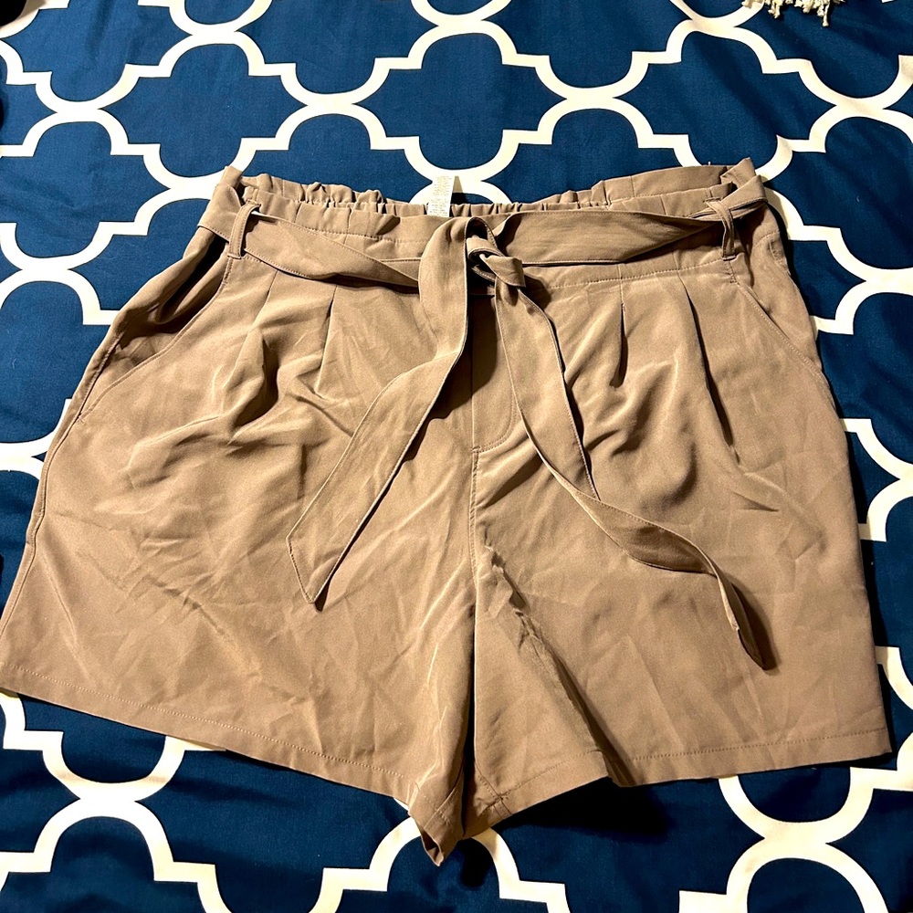 Euc Pleated tie elastic waist dry wick shorts xl